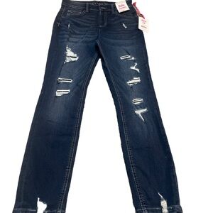 Justice Girl's High Rise Destructed Jegging Jeans Size 14 Kennedy wash 464906